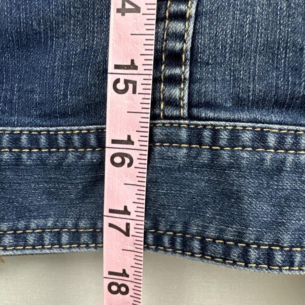 Chicos 1 Platinum Denim Jacket Womens Cropped Rhinestone Bling size Medium - Picture 8 of 12